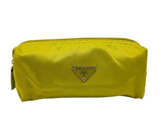 Prada Nylon Cosmetic Pouch in Yellow