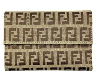 Fendi Zucca Canvas Compact Wallet