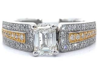 1.43 Carat Natural Diamond Ring in 18k Two-Tone Gold