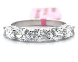 1.25 Carat Diamond Oval Five-Stone Ring in 14k White Gold