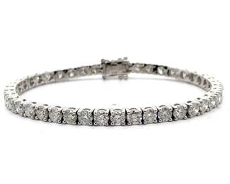 Sheffield & Sons 12.01 Carat Natural Diamond Tennis Bracelet in 14k White Gold