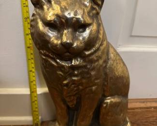Vintage Cast Metal Door Stop Cat