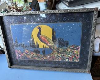 Vintage Peacock Tray