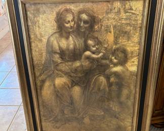 The Virgin and Child with Saint Anne and Saint John the Baptist print by Leonardo da Vinci