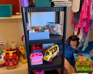 Many items for little tikes including ride-on toys and Little People options and clothing