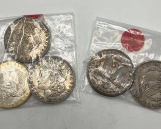 1883 And 1884 Silver Dollar Coins