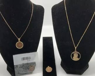 Indian Head Pennies 1898, 1907 1908 Is Sacajawea Coin Pendant