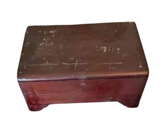 Antique dark wood trinket or document box with splayed feet. Circa 1850