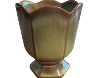 Frankoma Plainsman line ceramic footed planner or vase. Circa 1955 to 1970.