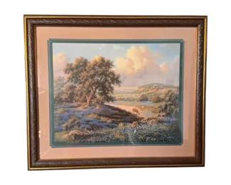 A. G, Harvey print titled "Spring Plallet" depicting a Texas landscape. Circa 1978.