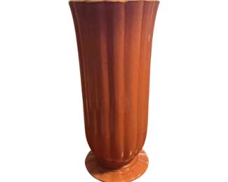 Vintage Red Wing pottery "M-1529" vase with a fluted design. Circa mid-20th century.