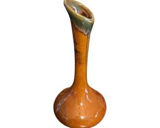 Van Briggle Amber Brown and Green dip glazed vase.