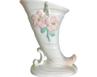 Roseville pottery Magnolia ace with floral relief design. Circuit 1930s.