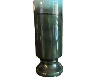 Hull pottery F90 green drip glaze footed bud vase. Circa 1950