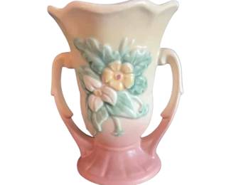 Hull Pottery Wildflower handled vase. Circuit 1940s to 1950s