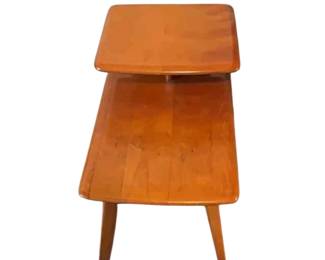 Pair - Heywood-Wakefield mid-century modern two-tiered step end table. Mid-20th Century