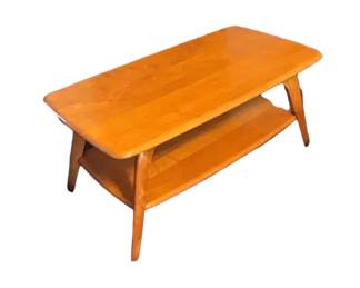 A Heywood Wakefield blonde wood tiered mid-century modern coffee table. Mid-20th Century