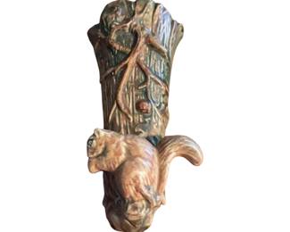 Weller Woodcraft Pottery swirl wall pocket, circa 1920s. Extremely rare.