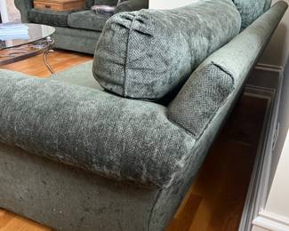 Hickory White pine green 2 cushion sofa - sofa 82w x 40d x 30h