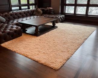 Restoration Hardware Timothy Oulton Soho tufted leather 3pc sofa sectional, Chesterfield style - 174L x 28h overall as shown – 96L x 47d center section – 38w x 74L chaise ends