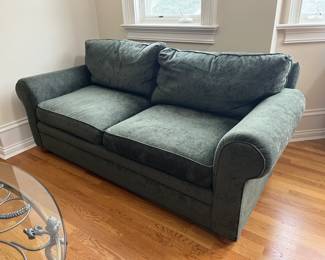 Hickory White pine green 2 cushion sofa  82w x 40d x 30h