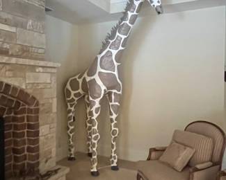 Life size giraffe sculpture-so charming! Papier mache and metal