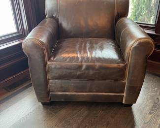 Bauhaus leather chair – brown – 38w x 36d x 34h 