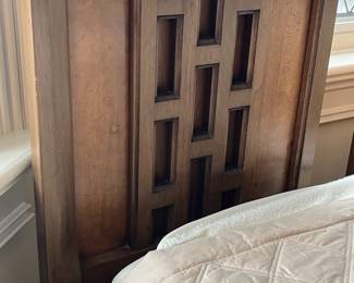 MCM White Fine Furniture king bedroom suite - headboard, 4 panel wood inserts. Has hardware to attach a metal bed frame. 79.5w x 37h