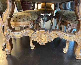 Century Furniture Coeur de France Rhone Valley collection dining table, chairs, china cabinet, media armoire, sideboard