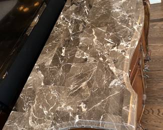 Hekman Furniture serpentine front console / commode with stone top - 50w x 18d x 37h