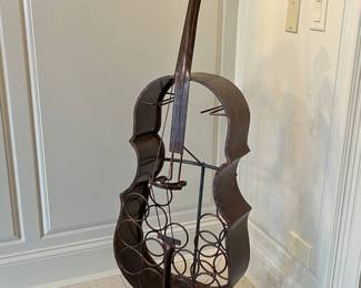 Metal cello 10 bottle wine rack