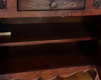 Hickory White large bedside chest. 1 drawer 2 door cabinets with interior shelves. 37w x 18d x 29.5h 