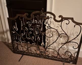 Frontgate metal and crystal fireplace screen-2 available