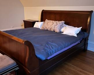 king wood sleigh bed
