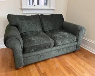 Hickory White pine green 2 cushion loveseat - 66w x 40d x 30h