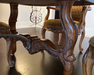 Century Furniture Coeur de France Rhone Valley collection dining table, chairs, china cabinet, media armoire, sideboard