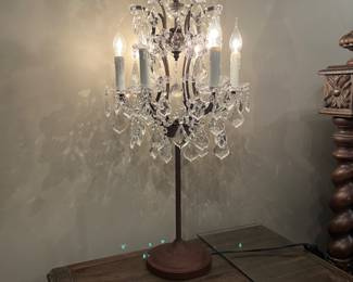 Restoration Hardware Rococo iron and crystal table lamps-2 available