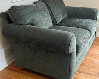 Hickory White pine green 2 cushion loveseat - 66w x 40d x 30h