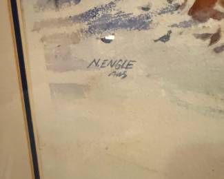 Original Watercolor Boston State House by NITA ENGLE AWS