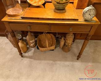 Primitive Two Drawer Desk