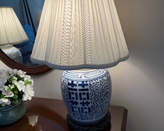 Blue and White Porcelain Ginger Jar Lamp