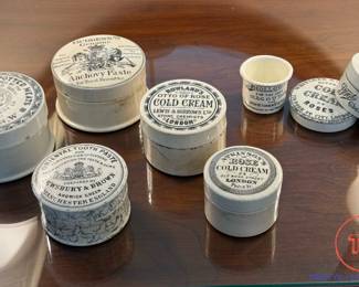 Antique English Porcelain Advertising Pots