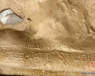 Antique U.S.S. Constitution 44-Gun Frigate Cast Iron Doorstop by A.M. Greenblatt Studios (Copyrighted 1924)