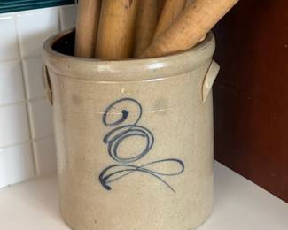 Antique RED WING 3 Gallon Bee Sting Target Dragon Fly Salt Glaze Stoneware Crock