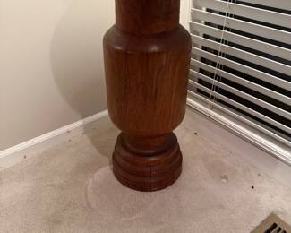 Primitive Hand Carved Wood Pedestal