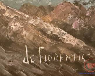 Original Oil on Canvas "Stormy Sea" by GIUSEPPE DE FLORENTIS (Italian 20th C)