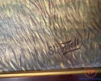 Antique Signed Original Oil on Canvas