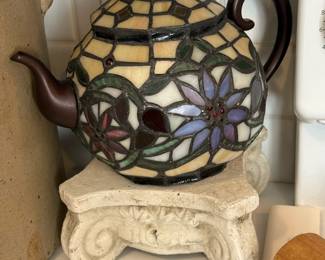 Stained Glass Tea Light Tea Pot