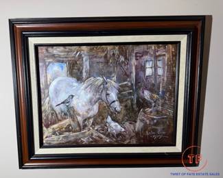 Signed Oil on Board "Contentment" by LESLIE COPE (1989)