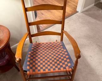 Shaker Style Ladder Back Rocker with Woven Seat